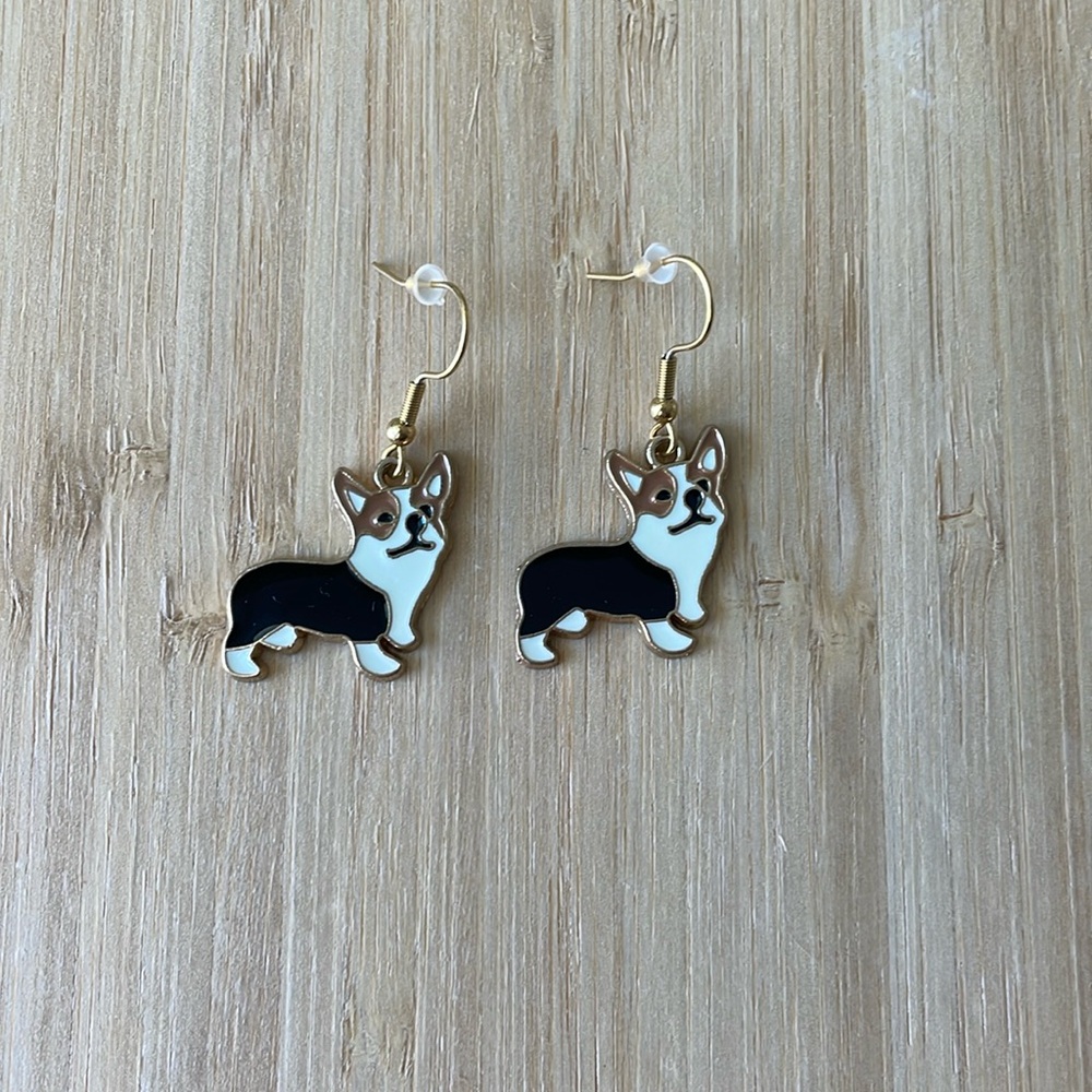 Corgi Enamel Earrings